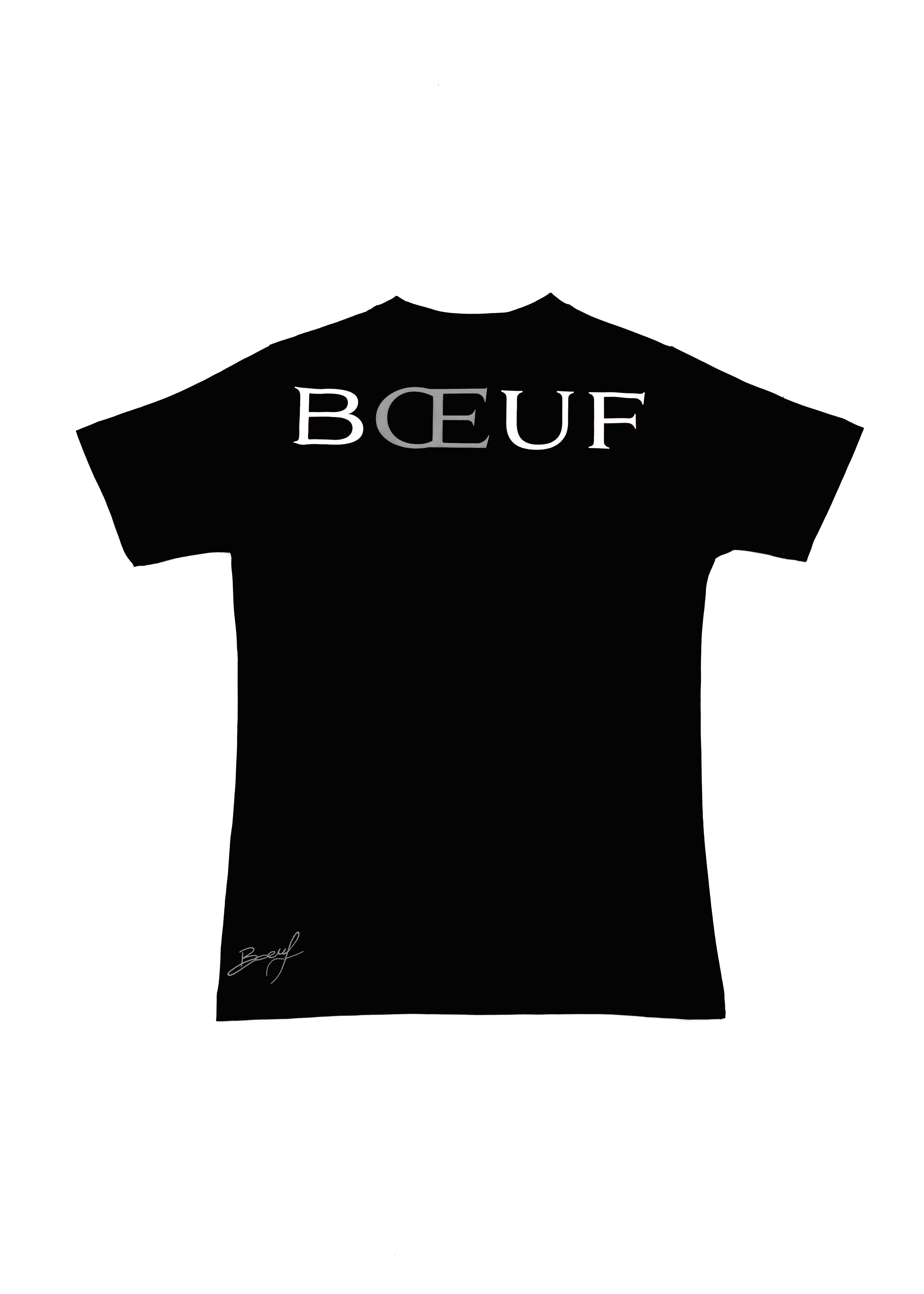 Boeuf Official Brazzer Shirt Slim Grau Herren mit Schriftzug, High Fashion Zürich