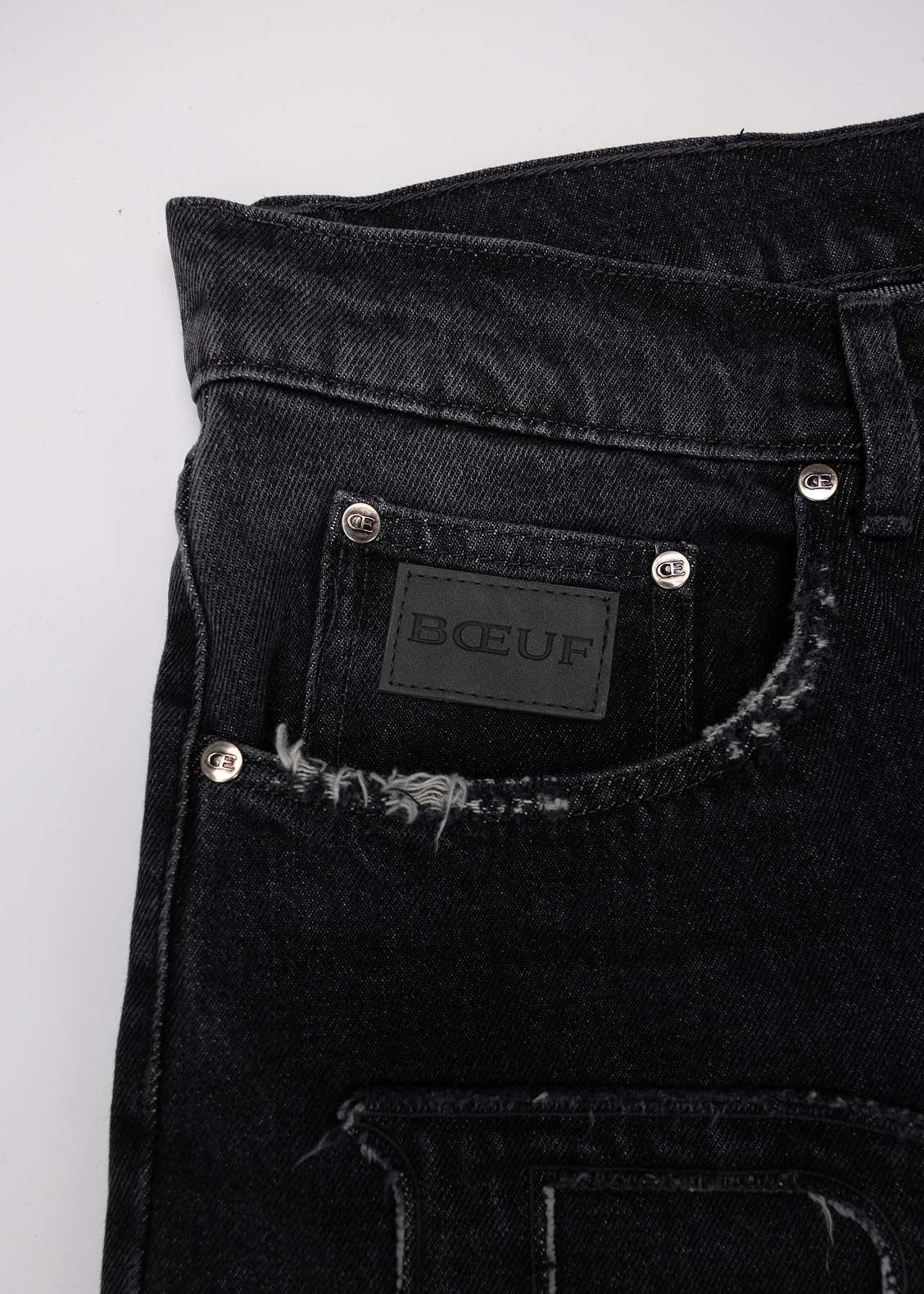 Boeuf Official Patch Jeans Herren mit Patches und Lederdetails